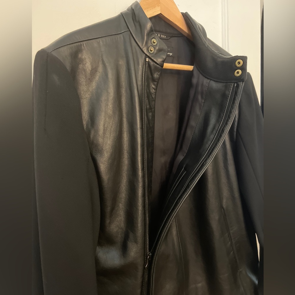 rag & bone exclusively for Barney’s New York fencing jacket calf leather wool